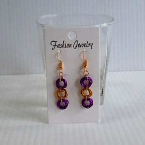 Hand CraftedEarringsPierce ChainMailleTripleMobius